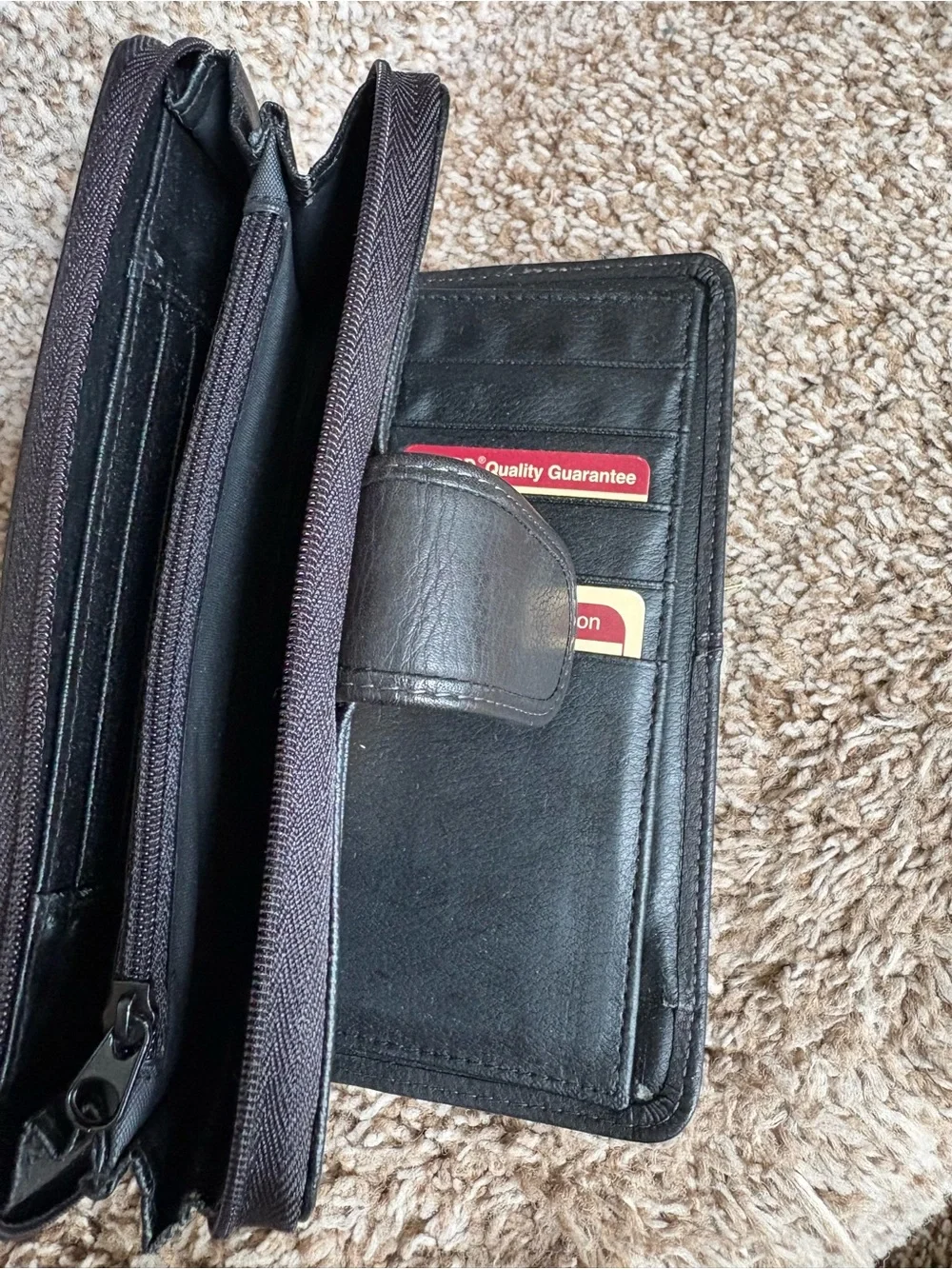 Buxton Black Leather Folded Men’s Wallet with Card Slots